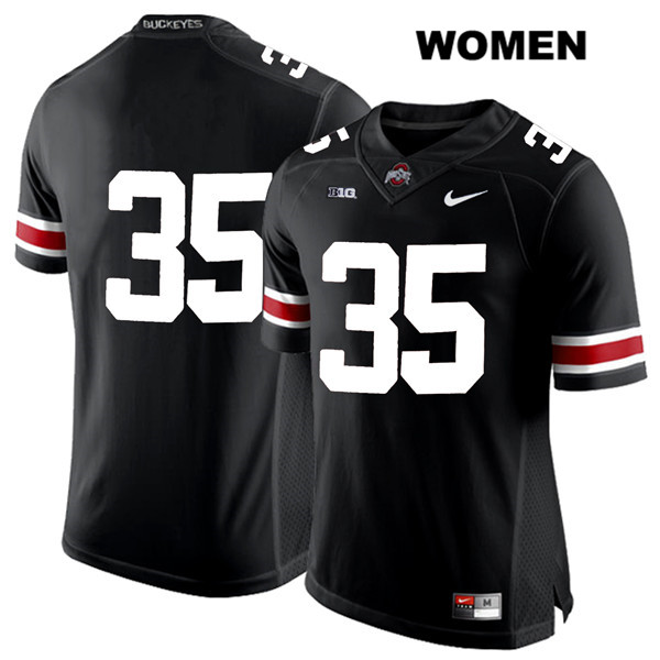 Ohio State Buckeyes Women's Luke Donovan #35 White Number Black Authentic Nike No Name College NCAA Stitched Football Jersey QQ19M63KO